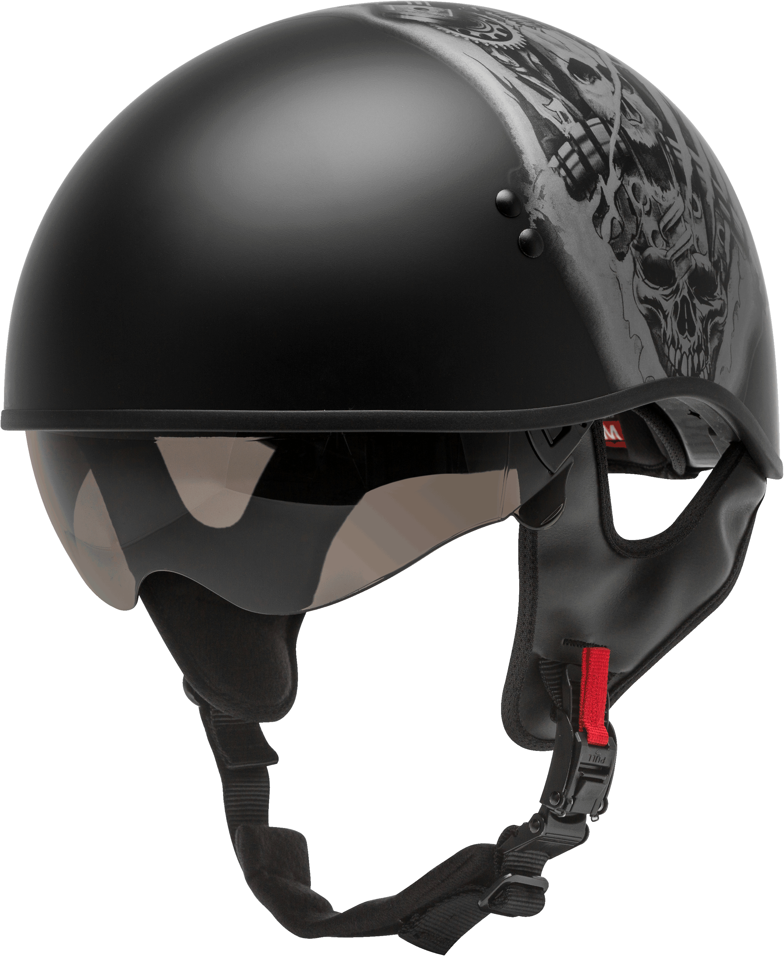 Hh 65 Half Helmet Tormentor Naked Matte Black/Silver Sm