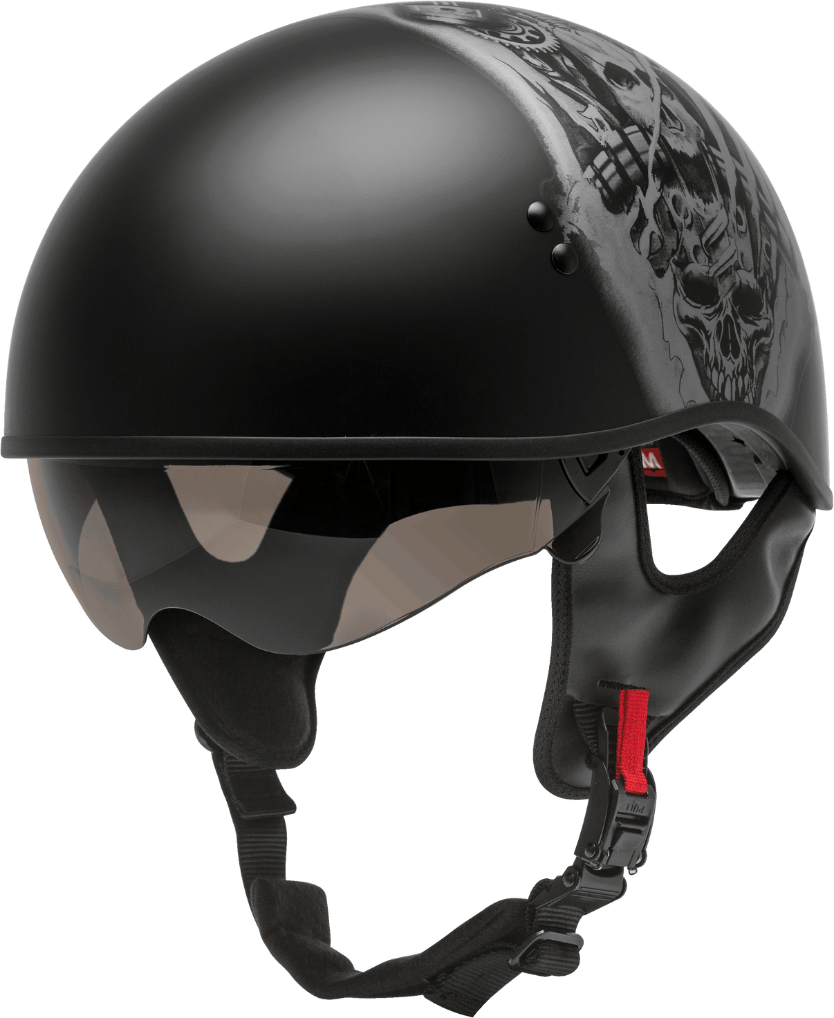 Hh 65 Half Helmet Tormentor Naked Matte Black/Silver Lg
