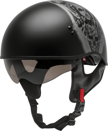 Hh 65 Half Helmet Tormentor Naked Matte Black/Silver 2x