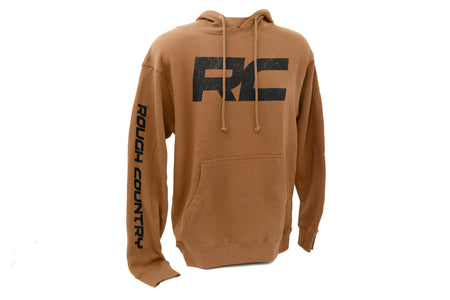 Rough Country | Rough Country Hoodie | RC Topographical Sleeve | Saddle | XL | 94095XL