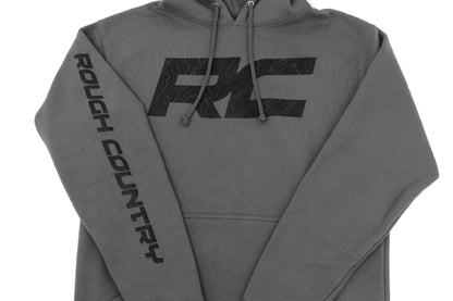 Rough Country | Rough Country Hoodie | RC Topographical Sleeve | Charcoal | 2XL | 940942XL