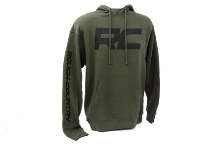 Rough Country | Rough Country Hoodie | RC Topographical Sleeve | Army Green | 2XL | 940962XL