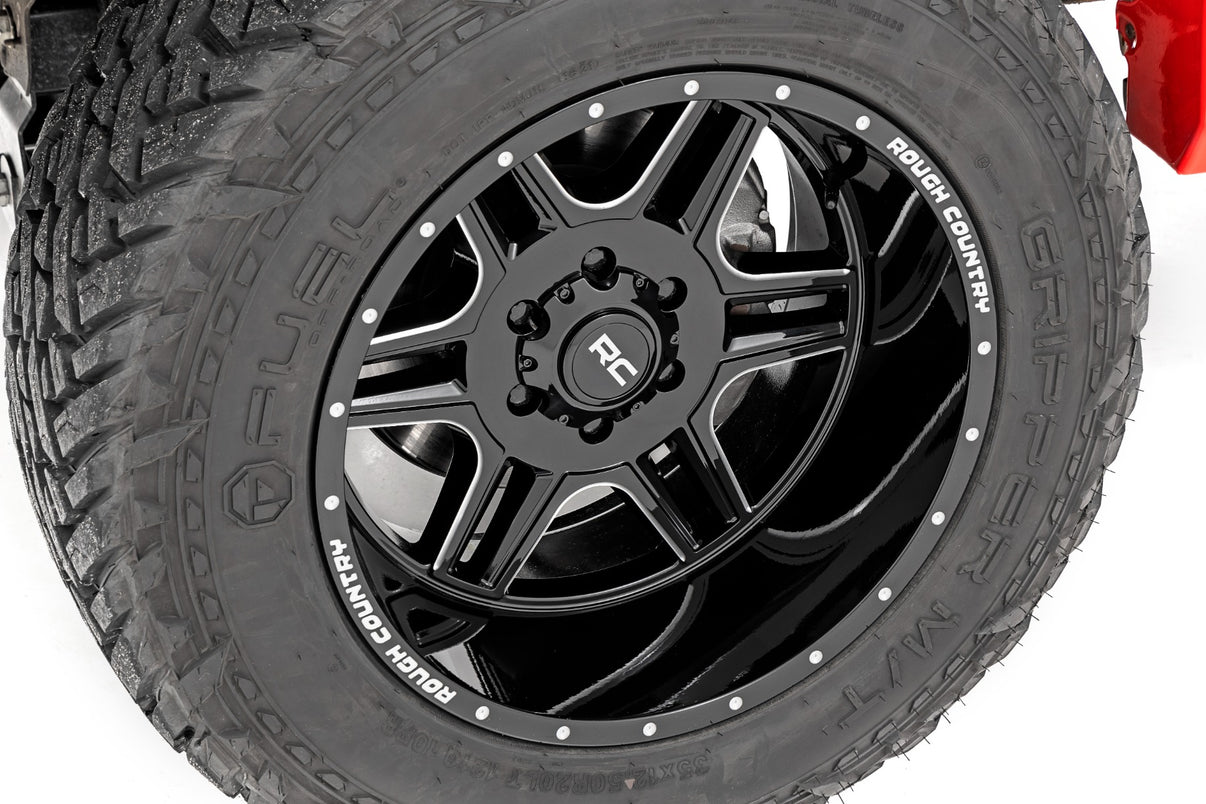 Rough Country 92 Series Wheel | Machined One-Piece | Gloss Black | 22x12 | 6x5.5 | -44mm | 92221212