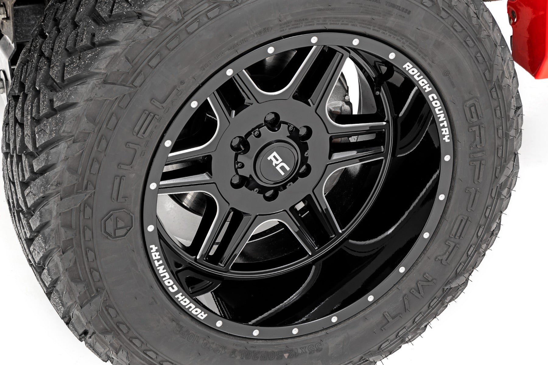 Rough Country 92 Series Wheel | Machined One-Piece | Gloss Black | 20x12 | 6x5.5 | -44mm | 92201212