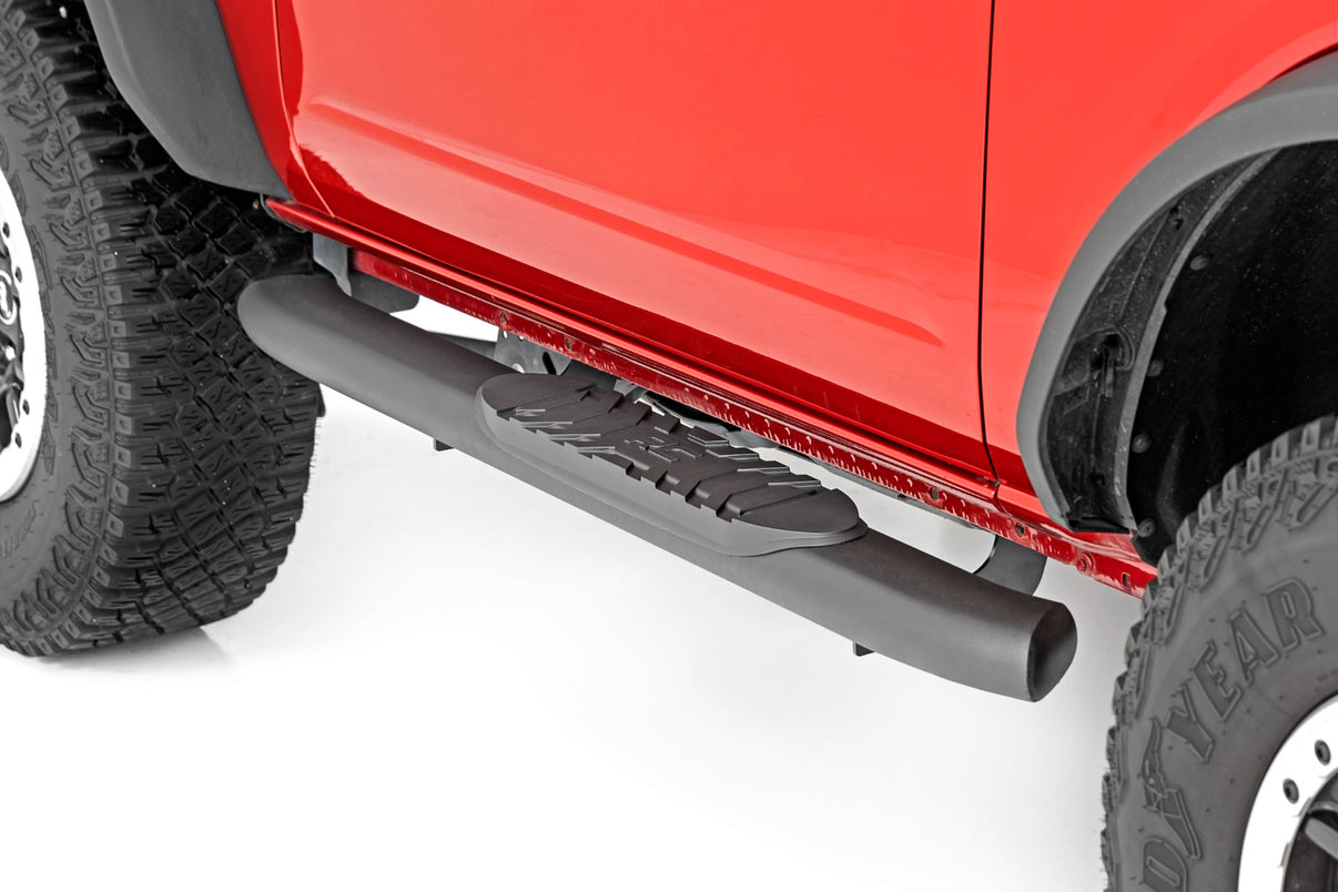 Oval Nerf Steps | 2-Door | Black | Ford Bronco (2 Door) 4WD (2021-2025) | 21012