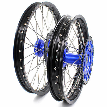 KKE 21 & 18 Enduro Wheels for YAMAHA WR250F 2001-2016 WR450F 2003-2015 Blue&Black 250mm Disc