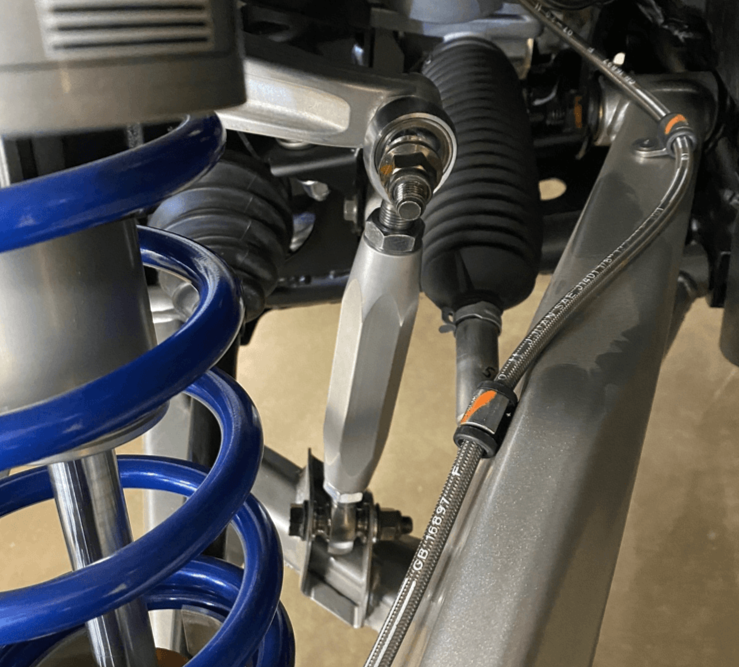Polaris Pro R Sway Bar Link by AJK Offroad Close Up Top Down View of Short Links