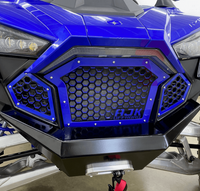 Polaris RZR Grill by AJK Offroad Blue Color Installed