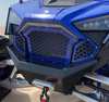 Polaris RZR Grill by AJK Offroad Blue Grill Right Side Angle Installed