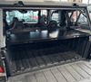 Polaris Xpedition Bed Tray by AJK Offroad Close Up Left Angle View with Tailgate Open  