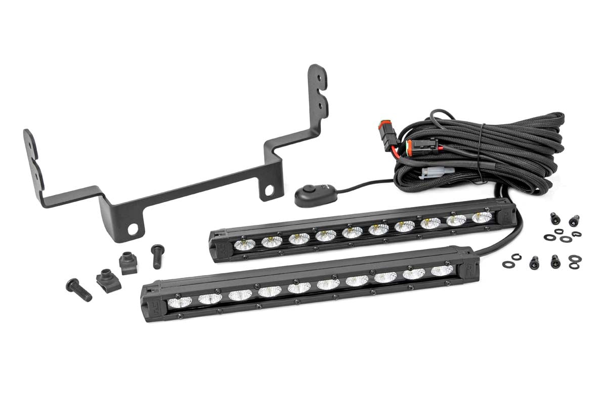 LED Light Kit | Bumper Mount | 10" Black Slimline Pair | Honda Pioneer 1000  | 92004