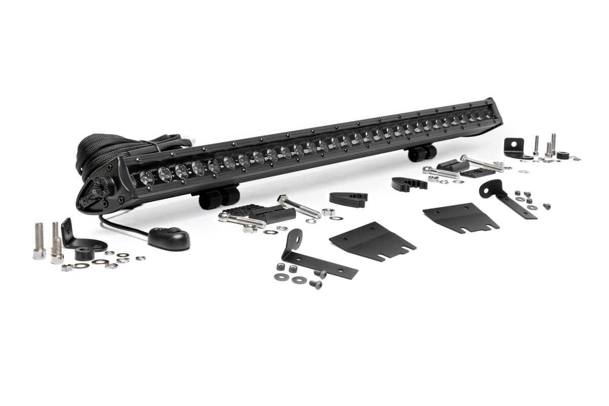 LED Light Kit | Hood Mount | 30" Black Single Row | Jeep Gladiator JT/Wrangler JL (18-25) | 70054