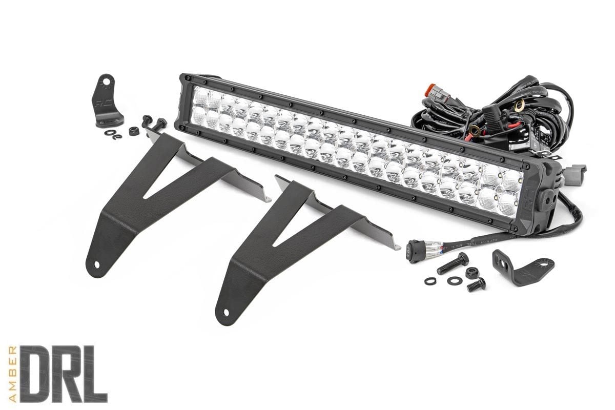 LED Light Kit | Bumper Mount | 20" Chrome Dual Row | Amber DRL | Ram 1500 (19-24) | 70781