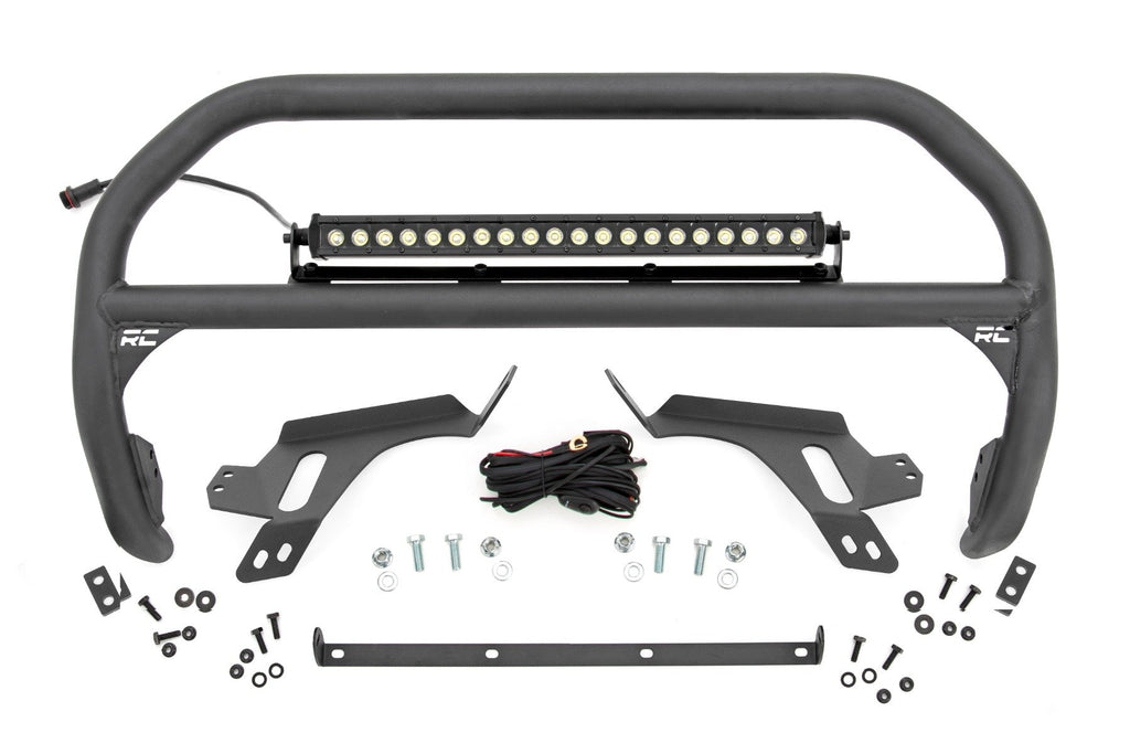 Rough Country | Nudge Bar | w/ Tow Hooks | 20 Inch Black Single Row LED | Ford Bronco Sport (21-24) | 51155