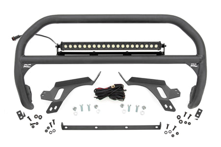 Rough Country | Nudge Bar | w/ Tow Hooks | 20 Inch Black Single Row LED | Ford Bronco Sport (21-24) | 51155