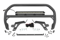 Rough Country | Nudge Bar | w/ Tow Hooks | 20 Inch BLK DRL Single Row LED | Ford Bronco Sport (21-24) | 51156