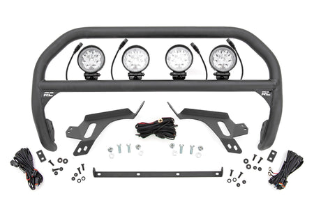 Rough Country | Nudge Bar | w/ Tow Hooks | 4 Inch Round Led (x4) | Ford Bronco Sport (21-24) | 51158