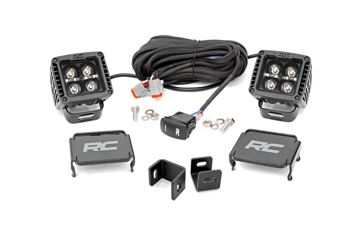 LED Light Kit | Ditch Mount | 2" Black Pair | Amber DRL | Toyota Tundra (22-25) | 71074