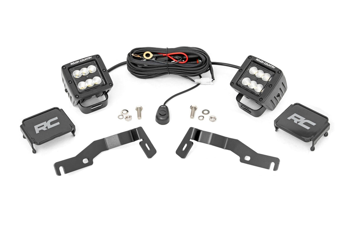 LED Light Kit | Ditch Mount | 2" Black Pair | Flood | Toyota Tacoma (24-25) | 72102