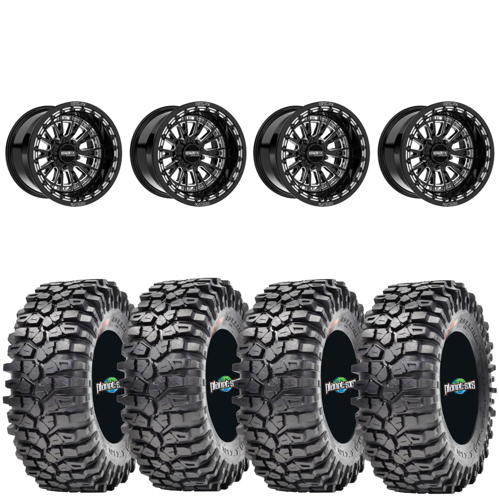 Metal FX Slayer 15x8 beadlock on Maxxis Roxxzilla | 4/156 Kawasaki KRX RZR Pro XP 1k/Turbo