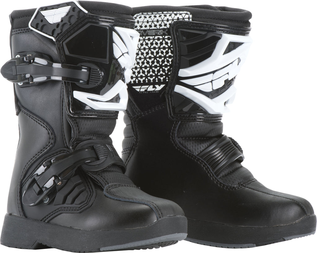 FLY RACING Youth Maverik Mini Boots Black Size Y13 - Part Number 364-55099