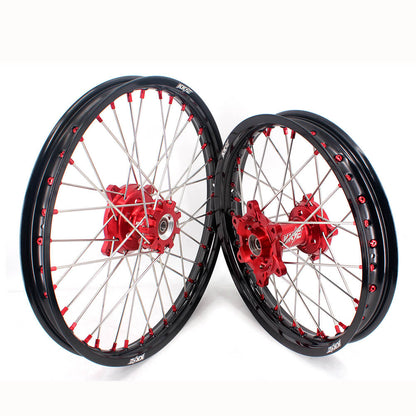 KKE 21" 18" OEM Size Motorcycle Alloy Wheels Rims Compatible with HONDA XR650L 1993-2024 Red Nipples