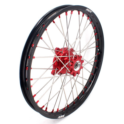 KKE 21" 18" OEM Size Motorcycle Alloy Wheels Rims Compatible with HONDA XR650L 1993-2024 Red Nipples