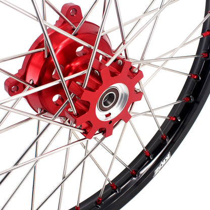 KKE 21" 18" OEM Size Motorcycle Alloy Wheels Rims Compatible with HONDA XR650L 1993-2024 Red Nipples