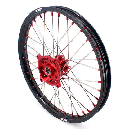 KKE 21" 18" OEM Size Motorcycle Alloy Wheels Rims Compatible with HONDA XR650L 1993-2024 Red Nipples