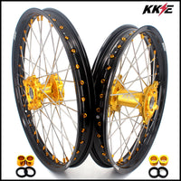 KKE 21 & 18 Enduro Rims for Suzuki RMZ250 2007-2018 RMZ450 2005-2017 Gold Nipple