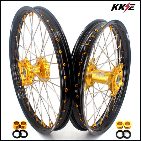 KKE 21 & 18 Enduro Rims for Suzuki RMZ250 2007-2018 RMZ450 2005-2017 Gold Nipple