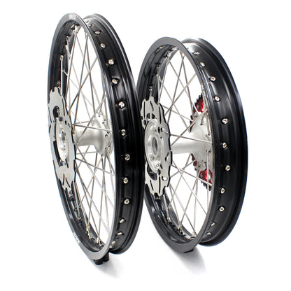 KKE 21 & 18 Casting MX Rims for Honda XR400R 96-04 XR600R 91-2000 240MM/220MM Disc Silver&Black