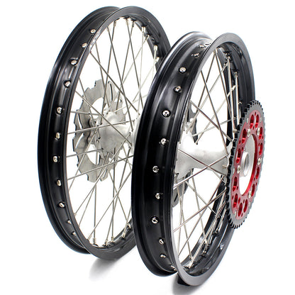 KKE 21 & 19 Casting MX Rims for Honda XR400R 96-04 XR600R 91-2000 240MM/220MM Disc Silver&Black