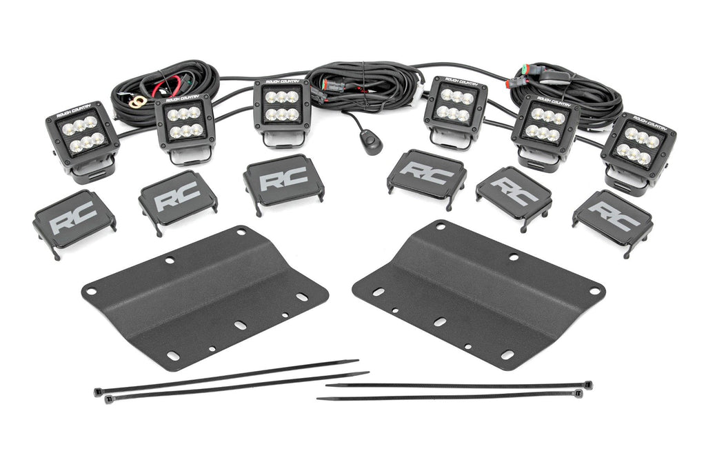 LED Light Kit | Fog Mount | Triple 2" Black Pair | Flood | Ford Bronco (21-25) | 51086
