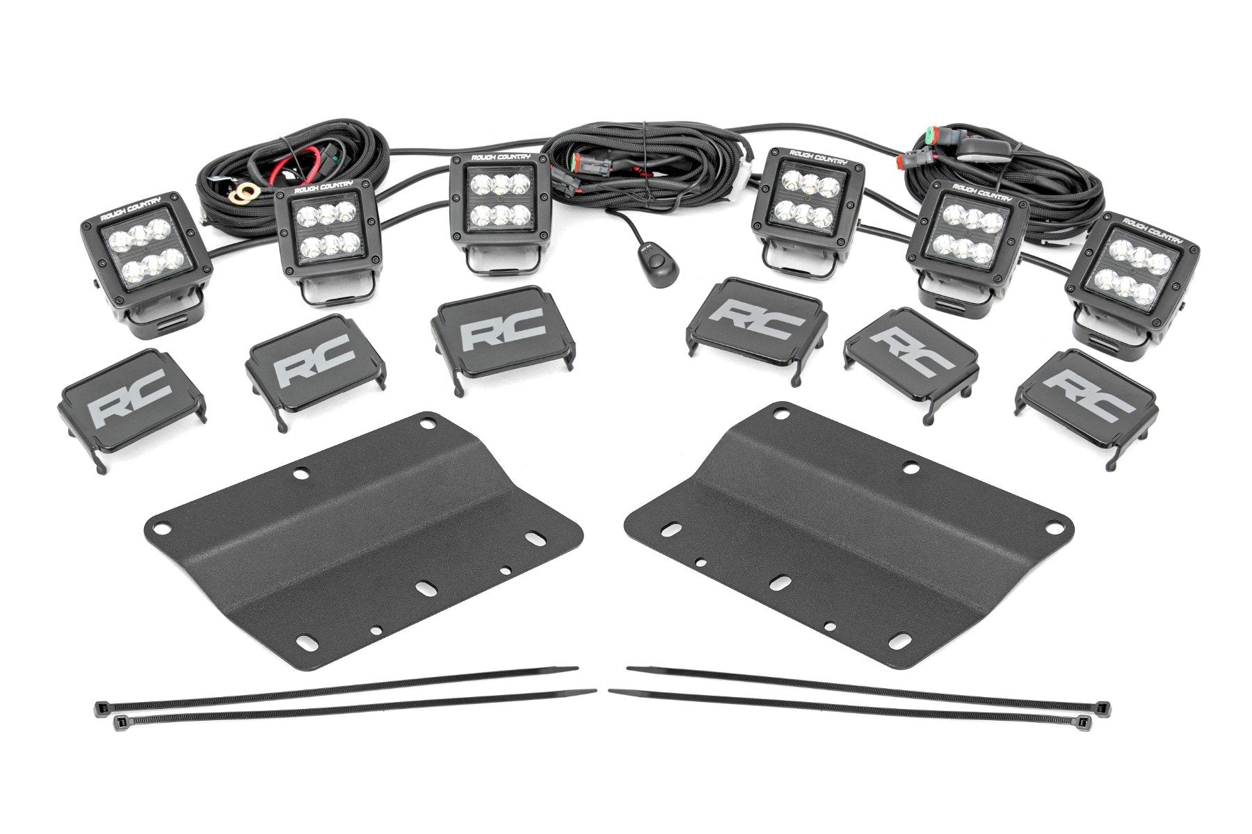 LED Light Kit | Fog Mount | Triple 2" Black Pair | Spot/Flood | Ford Bronco (21-25) | 51140