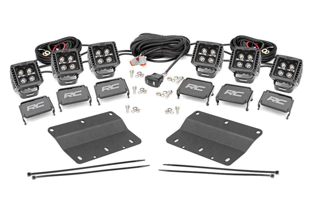 LED Light Kit | Fog Mount | Triple 2" Black Pair | Amber DRL | Ford Bronco (21-25) | 51088