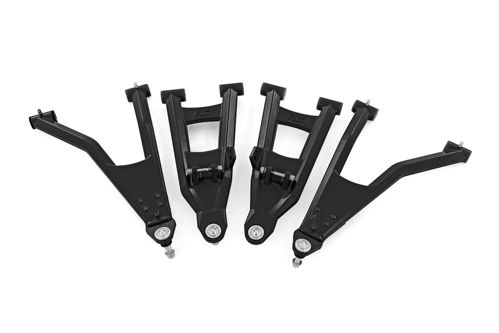 Rough Country | Black Aluminum Control Arms | 2" Forward Offset | Polaris Ranger XP 1000 | 93174BLK