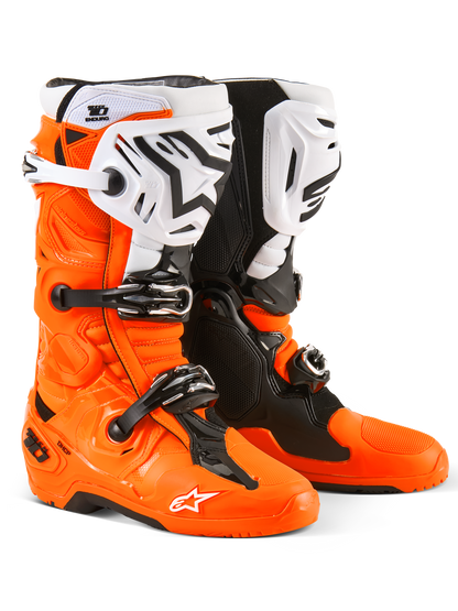 Alpinestars Tech 10 Enduro Boots - Orange Fluo/Black/White - Part Number 2010025-4512-7