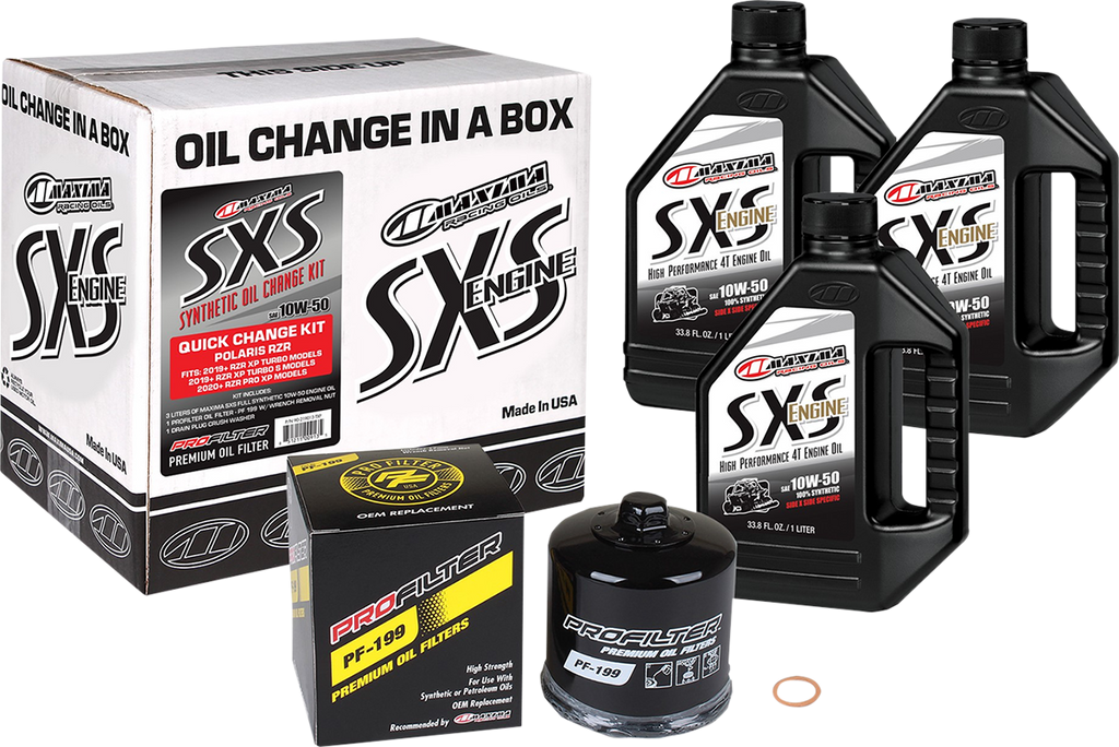 MAXIMA RACING OIL SXS Synthetic Oil Change Kit - Polaris Turbo - 10W-50 90-219013-TXP
