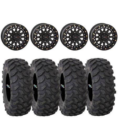 System 3 SB6 Beadlock Wheels Matte Black Mounted on System 3 XTR370 Tires – UTV Wheel & Tire Kit