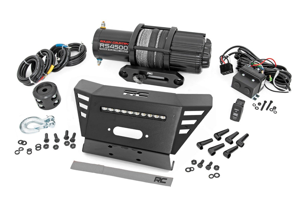 Winch Plate | 4500-LB Winch | 10" Black Slimline | Honda Pioneer 520 | 92079