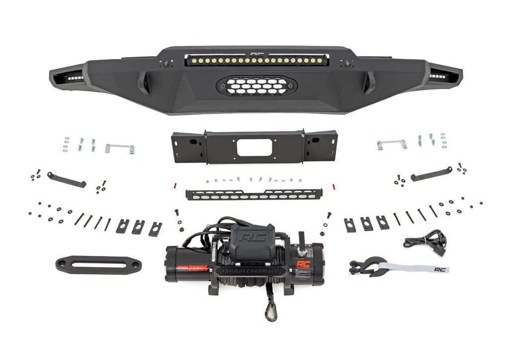 Rough Country | Hybrid Front Bumper | 12000S | Blk LED | Toyota Tundra 2WD/4WD (2022-2026) | 72007