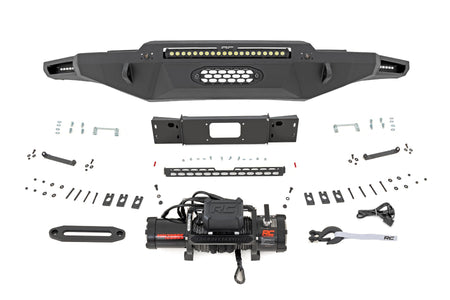 Rough Country | Hybrid Front Bumper | 12000S | Blk LED w/ Amber DRL | Toyota Tundra (22-26) | 72009