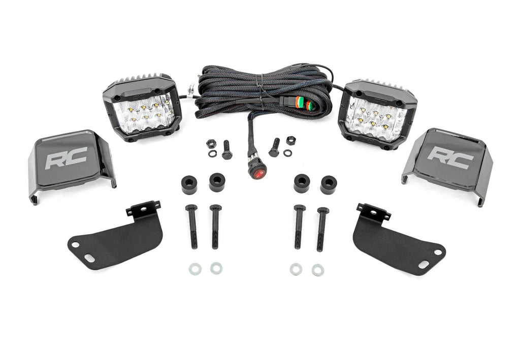 Rough Country | LED Light Kit | Front Mount | 3" Chrome Pair | Wide Angle | Segway 570 F | 93223