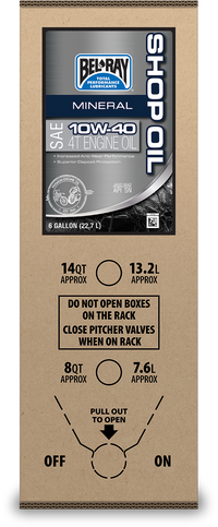 Bel-Ray Mineral Engine Oil 10W40 - 6 Gallon Bib (Part No. 301290150033)