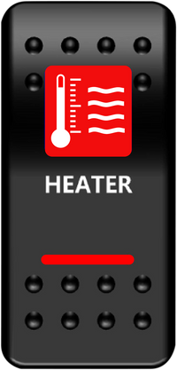 MOOSE UTILITY Rocker Switch - Heater - Red HTR-PWR-R