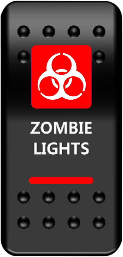 MOOSE UTILITY Rocker Switch - Zombie Lights - Red ZMB-PWR-R