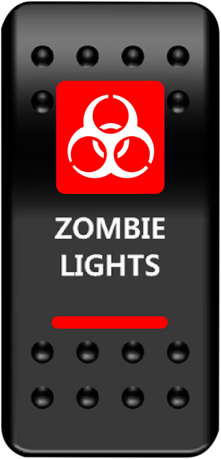 MOOSE UTILITY Rocker Switch - Zombie Lights - Red ZMB-PWR-R