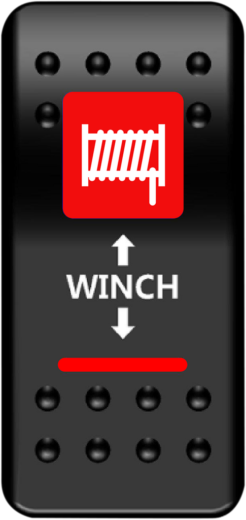 MOOSE UTILITY Rocker Switch -Winch - Red WN-I-O-R