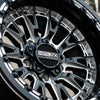 Metal FX Slayer R Beadlock (15x10) Gloss Black/Machined on Journey Rock Poison tires – 5x4.5 Bolt Pattern